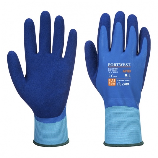 Portwest Liquid Pro Latex Foam Waterproof Work Gloves AP80